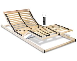 Elektrische Lattenbodem actieflex beukenhout 28 latten 90/200,met draadloze afstandsbediening
