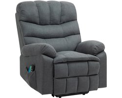 Elektrische Massagestoel - Massagefauteuil met Liftfunctie & Verwarmingsfunctie - Sta-opstoel - 8 Vibratiekoppen - 5 Standen - Kantelbaar tot 170° - tot 150 kg - met Afstandsbediening - Relaxfauteuil - Seniorenstoel - TV Stoel - Liftstoel - Grijs