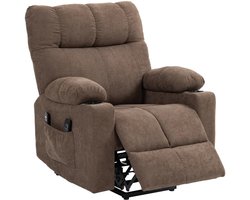 Elektrische Massagestoel - Massagefauteuil met Liftfunctie & Verwarmingsfunctie - Sta-opstoel - 8 Vibratiekoppen - Kantelbaar tot 135° - tot 150 kg - met Afstandsbediening - Relaxfauteuil - Relaxstoel - TV stoel - Bruin