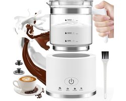 Elektrische Melkopschuimer - 500ml Glazen Kan - 4-in-1 - Warm en Koud Schuim - 600W - Automatische Uitschakeling - Voor Cappuccino en Latte