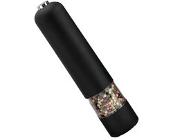 Elektrische Pepermolen - Oplaadbaar - 22 cm - Verstelbare Maalgraad - Keramisch Maalwerk - Met LED-lampje - Zwart - Voor Peper, Zout & Kruiden - USB Oplaadbaar