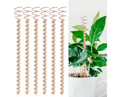 Elektrische plantenstokken - 6-pack - 30×2,8 cm - Koperen tuinstokken - Koperen spoelantenne voor elektrische tuinieren - Voor het planten van tuinen, kamerplanten en groenten, koperen piramide-spanringset