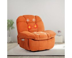 Elektrische Relaxfauteuil – Electrische Relaxstoel – Massagefauteuil – Verstelbare Fauteuil – Verwarmde Stoel – USB-Poorten – Draaifunctie - Oranje