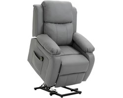 Elektrische Relaxfauteuil met Liftfunctie - Sta-opstoel - Seniorenstoel - Kantelbaar tot 160° - Verstelbare Rugleuning - tot 130 kg - met Afstandsbediening, Voetensteun - Relaxstoel - TV Stoel - Grijs