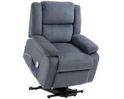 Elektrische Relaxfauteuil met Liftfunctie - Sta-opstoel - Seniorenstoel - Kantelbaar tot 165° - Verstelbare Rugleuning - tot 170 kg - met Afstandsbediening, Voetensteun - Relaxstoel - TV Stoel - Fluweellook - Grijs