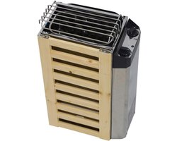 Elektrische saunakachel - saunaoven - verwarming voor kleine sauna's - eenvoudige bediening - 3 6 kW vermogen - RVS en hout