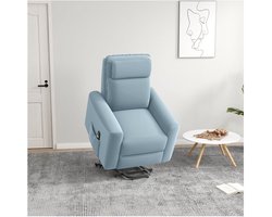 Elektrische Sta-op stoel Relaxstoel met opstaan hulp TV-stoel met ligfunctie, afstandsbediening, bekleding met zijvak, fluweel