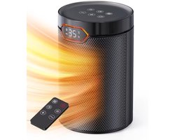 Elektrische Verwarming 1500W PTC Compacte Ventilatorkachel Met Eco Modus Thermostaat Timer Afstandsbediening Kantelbeveiliging Voor Thuis