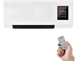 Elektrische Wandkachel 2000W met Ventilator – Wandverwarming met Snelle Verwarming, Koelstand, LED Display, Timer en Afstandsbediening – Wit