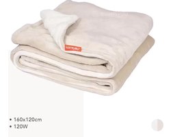 Elektrische warmtedeken fleece - 160×120 cm - 3 warmtestanden - Warmyou Cuddels - Beige/crème