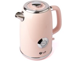 Elektrische waterkoker - 1.7L Drinkwaterkoker - Roestvrijstalen ketel - Retro keukenapparaat – Roze – 304 staal – Automatisch uitschakelen – Thuiskeuken – 245*170*240 mm– Rozeg