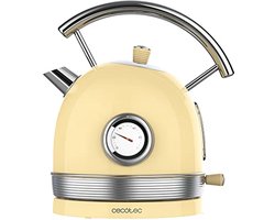Elektrische Waterkoker 1.8 Liter met Temperatuurcontrole en 360° Basis – Vintage Gele Design