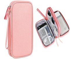 Elektronica Accessoires Draagtas - Portable Polyester Oxford Stof - Lichtroze