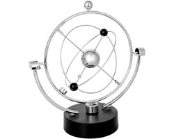Elektronisch Kinetisch Pendel - Bewegende Balans Sculptuur - Desktop Decoratie - Continuerende Zwaai Beweging - Visuele Ontspanning - Kunststof En Metaal - Modern Ring Design - Stressreductie En Concentratie - 1 Stuk