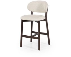 Eleonora barstoel Mikky beige onderstel bruin