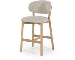 Eleonora barstoel Mikky taupe onderstel naturel