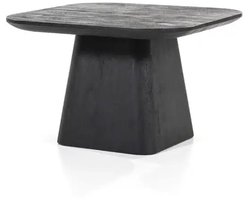 Eleonora bijzettafel Aron 60x60x39 cm vierkant mangohout zwart