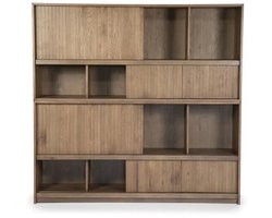 Eleonora boekenkast Milo 180x42x173 cm eiken bruin