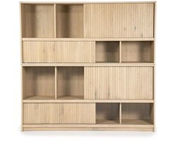 Eleonora boekenkast Milo 180x42x173 cm eiken naturel