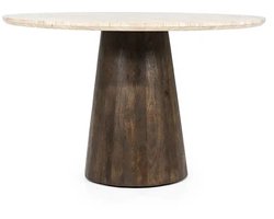 Eleonora eettafel Aikin 130x130x76 cm travertin