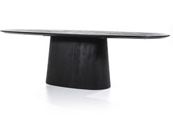 Eleonora eettafel Aron ovaal 300x110x76 cm mangohout zwart