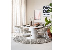 Eleonora eettafel Elin 130 cm rond Magnesium Oxide & glass fibre