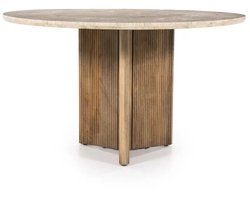 Eleonora eettafel Sara 130x130x76 cm travertin