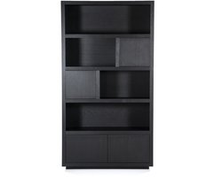 Eleonora opbergkast Helsinki 120x42x220 cm eiken zwart