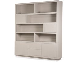 Eleonora opbergkast Helsinki 200x42x220 cm eiken taupe