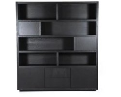 Eleonora opbergkast Helsinki 200x42x220 cm eiken zwart