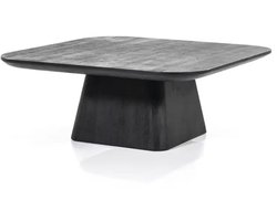 Eleonora salontafel Aron 80x80x32 cm vierkant mangohout zwart