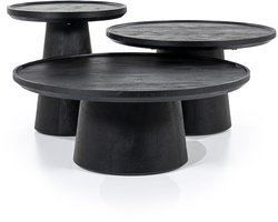 Eleonora salontafel Ron 80x80x32 cm mangohout zwart