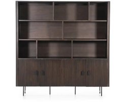 Eleonora wandkast Remi 200x37x200 cm mangohout bruin