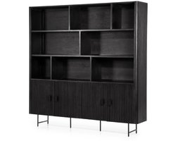 Eleonora wandkast Remi 200x37x200 cm mangohout zwart