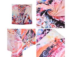 Elephant Tapestry Indian Style Wall Picture for Hanging Ceiling 130 x 150 cm Bed Sheet Curtain Beach Throw (Printed Flower)