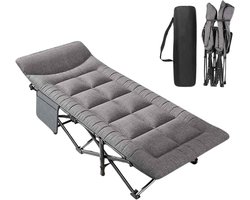 ElevateCommerce – Opvouwbaar Campingbed / Veldbed 1 Persoons – Draagbaar Logeerbed met Matras en Draagtas – Lichtgewicht Camping Bed voor Kamperen, Reizen, Outdoor & Logees
