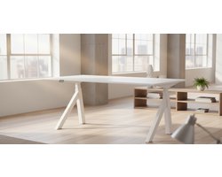 ElevatePro® Elektrisch Zit-Sta Bureau 160x80 cm – Hoogte Verstelbaar met 2 Motoren, Stil & Ergonomisch, Geheugenfunctie, Wit – Modern Thuis- en Kantoorbureau HomeByNicole