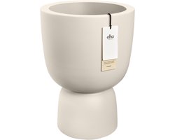 Elho Amber Coupe Round 35 - Bloempot voor Binnen & Buiten - 100% Gerecycled Plastic - Ø 34.9 x H 49.0 cm - Linnen wit