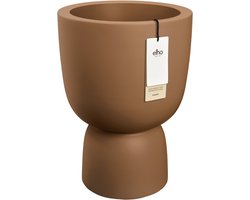 Elho Amber Coupe Round 41 - Bloempot voor Binnen & Buiten - 100% Gerecycled Plastic - Ø 41.3 x H 57.9 cm - Karamel