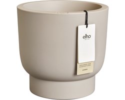 Elho Amber Grail 30 - Bloempot voor Binnen & Buiten - 100% Gerecycled Plastic - Ø 29.5 x H 28.3 cm - Balanced beige