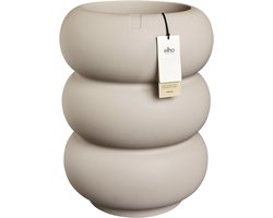 Elho Amber Roll High 43 - Bloempot voor Binnen & Buiten - 100% Gerecycled Plastic - Ø 43 x H 58 cm - Balanced beige