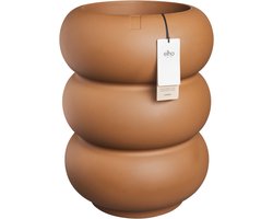 Elho Amber Roll High 43 - Bloempot voor Binnen & Buiten - 100% Gerecycled Plastic - Ø 43 x H 58 cm - Karamel