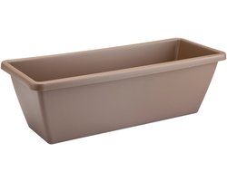 Elho Barcelona Balkonbak 90 - Plantenbak voor Balkon Buiten - Ø 89.8 x H 16.0 cm - Taupe