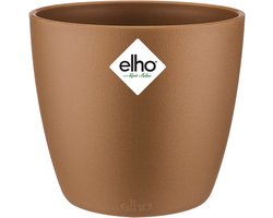 Elho Brussels Rond Mini 10.5 - Bloempot voor Binnen - Ø 11.0 x H 9.7 cm - Fluweel Goud
