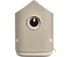 Elho Cosy Bird House 18cm - Vogelhuisje voor Tuin of Balkon - Geschikt voor meer dan 11 Soorten - 100% Gerecycled Plastic - L17.6 x B18 x H23 cm - Paddenstoel beige
