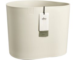 Elho Eden Aquacare Low 40 - Bloempot voor Binnen & Buiten - 100% Gerecycled Plastic - Ø 39.6 x H 36.1 cm - Linnen wit