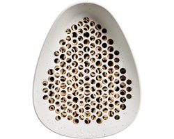 Elho Essential Bee Hotel 18cm - Bijenhotel - Modern Design - 100% Gerecycled Plastic - L18 x B21.1 x H23 cm - Fibrous grey