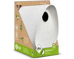 Elho Essential Bird House 18cm - Vogelhuisje voor Tuin of Balkon - Geschikt voor meer dan 11 Soorten - Gemaakt voor elke dag - L18 x B21.1 x H23 cm - Fibrous grey