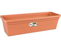 Elho Green Basics Balkonbak 40 - Plantenbak voor Balkon Buiten - Ø 39.3 x H 14.0 cm - Mild terra