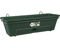 Elho Green Basics Balkonbak Allin1 50 - Plantenbak voor Balkon Buiten - Ø 49.0 x H 16.5 cm - Blad groen